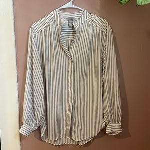 NWOT Neutral Striped Blouse